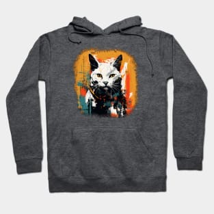 Rogue Cyberpunk Cat Grunge Color Hoodie